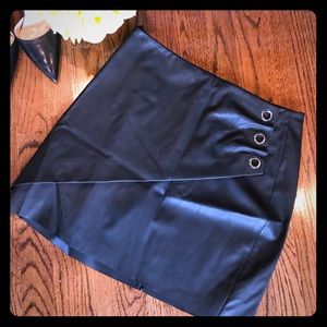 Express Black faux leather mini skirt